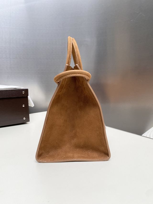 Alaia original nubuck calfskin large le teckel tote bag AL0015 brown