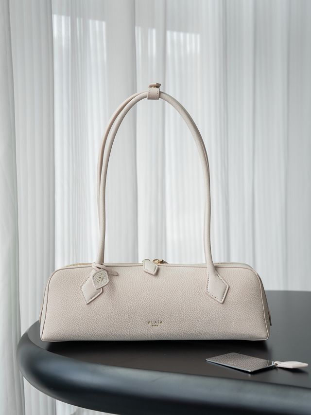 Alaia original nubuck calfskin le teckel medium bag AL0024 ivory