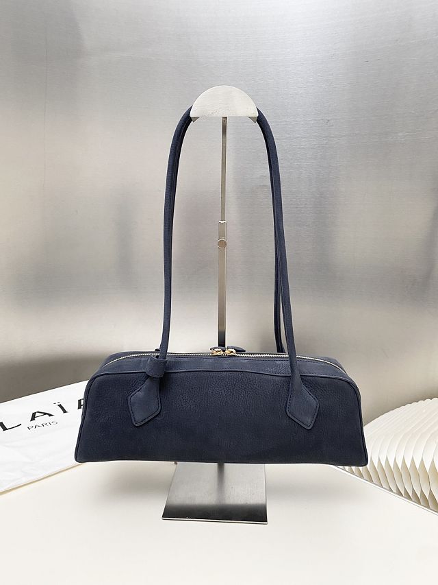 Alaia original nubuck calfskin le teckel medium bag AL0024 navy blue