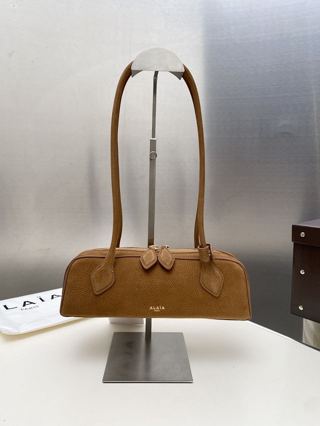 Alaia original nubuck calfskin le teckel small bag AL0023 brown
