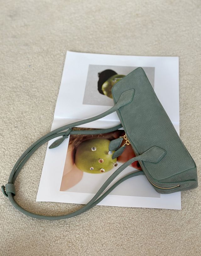 Alaia original nubuck calfskin le teckel small bag AL0023 green