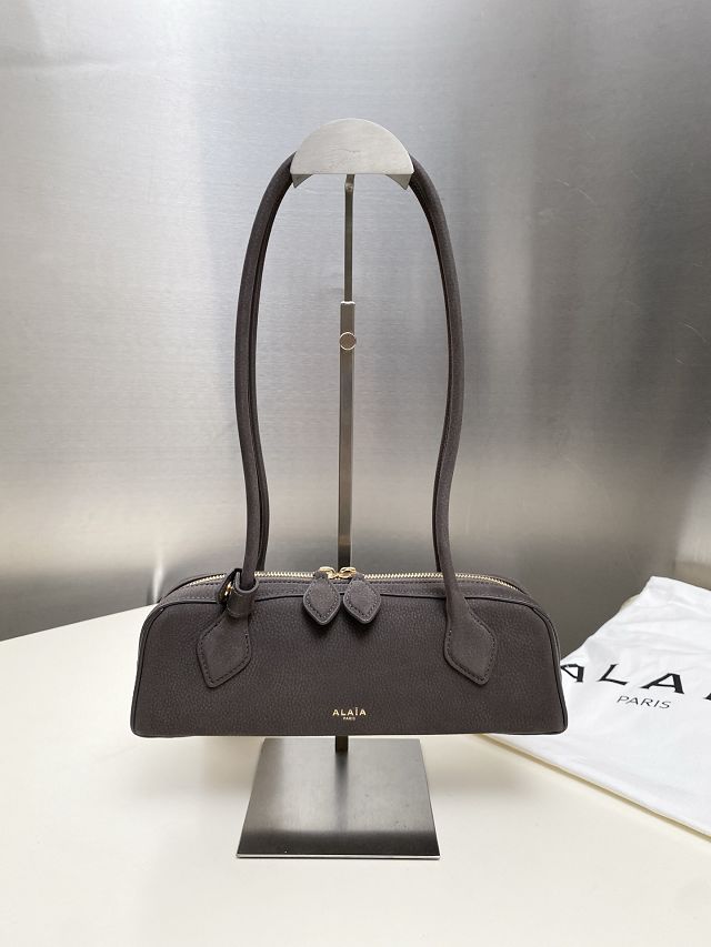 Alaia original nubuck calfskin le teckel small bag AL0023 grey