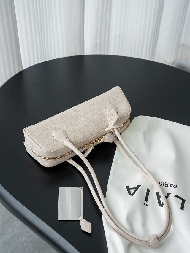 Alaia original nubuck calfskin le teckel small bag AL0023 ivory