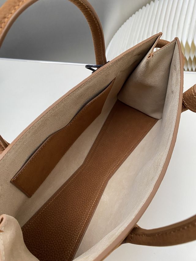 Alaia original nubuck calfskin medium le teckel tote bag AL0016 brown