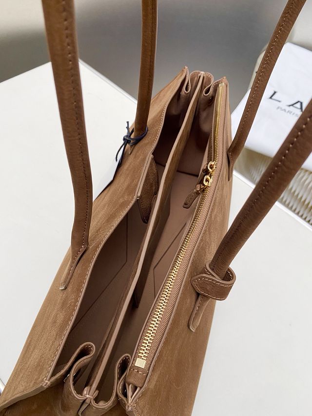 Alaia original nubuck calfskin teckel large tote bag AL0013 brown