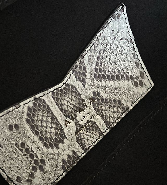 Alaia original python leather le teckel medium bag AL0024 grey