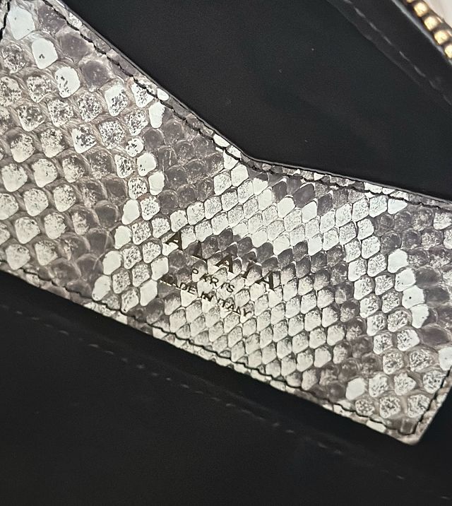 Alaia original python leather le teckel small bag AL0025 grey