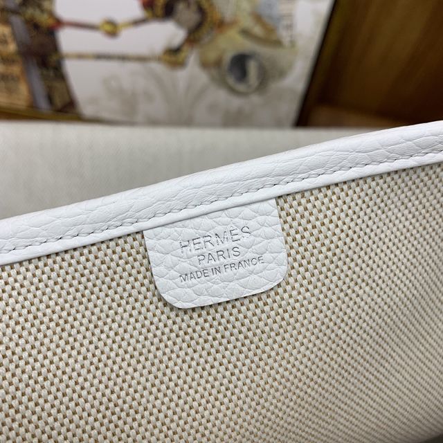 Hermes original canvas evelyne pm shoulder bag E29 white