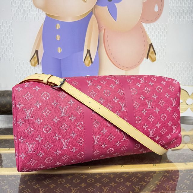 Louis vuitton monogram canvas keepall 45 M26868 rose red