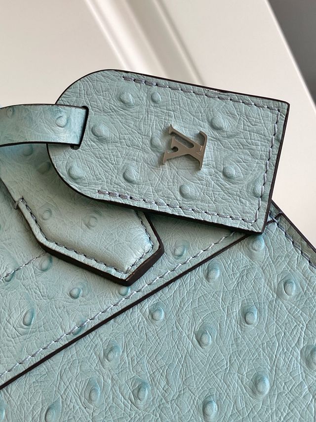 Louis vuitton original ostrich calfskin city steamer mini bag M85454 blue