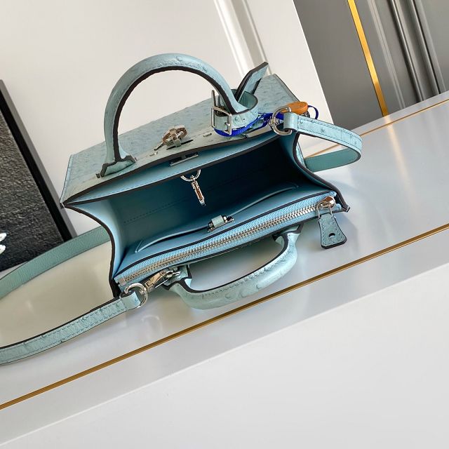 Louis vuitton original ostrich calfskin city steamer mini bag M85454 blue