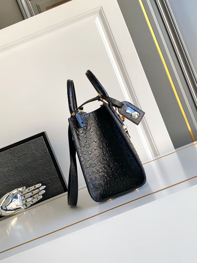 Louis vuitton original ostrich calfskin city steamer mm bag M84079 black