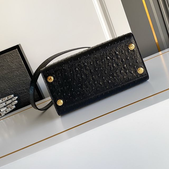 Louis vuitton original ostrich calfskin city steamer mm bag M84079 black