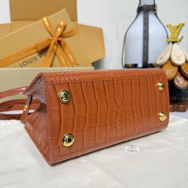 Louis vuitton original crocodile calfskin city steamer mini bag M95846 brown