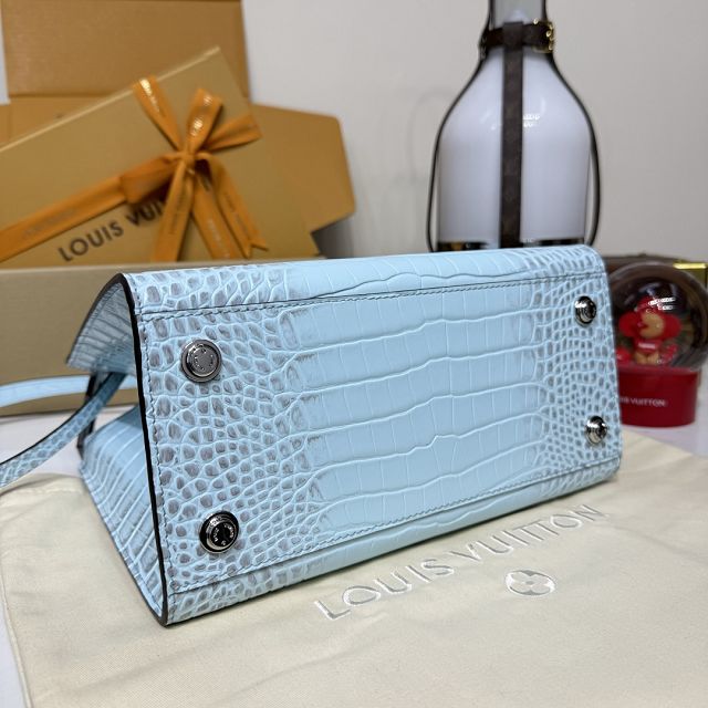 Louis vuitton original crocodile calfskin city steamer mm bag M84672 blue