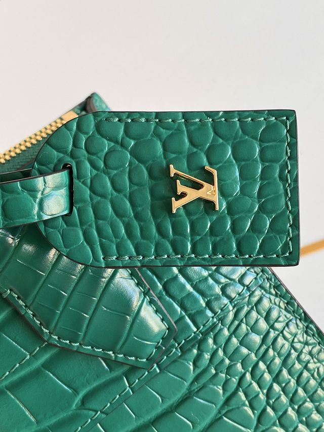 Louis vuitton original crocodile calfskin city steamer mm bag M84672 green