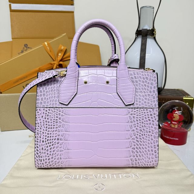 Louis vuitton original crocodile calfskin city steamer mm bag M84672 pink