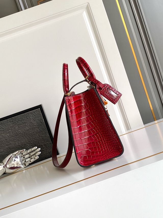 Louis vuitton original crocodile calfskin city steamer mm bag M84672 red
