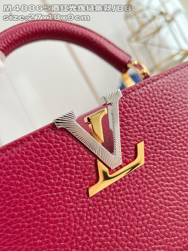 Louis vuitton original calfskin capucines BB handbag M26814 wine