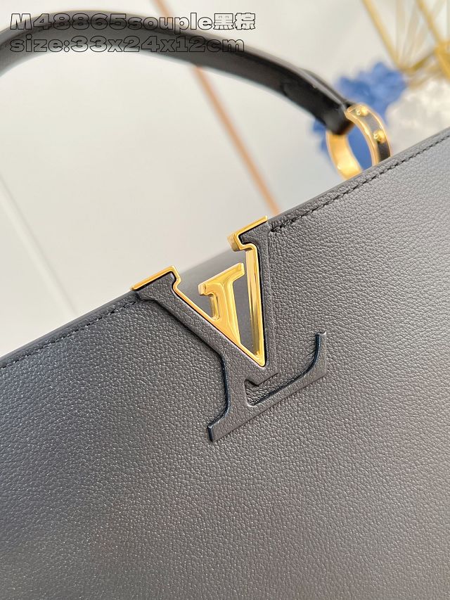 Louis vuitton original calfskin capucines MM souple M14370 black