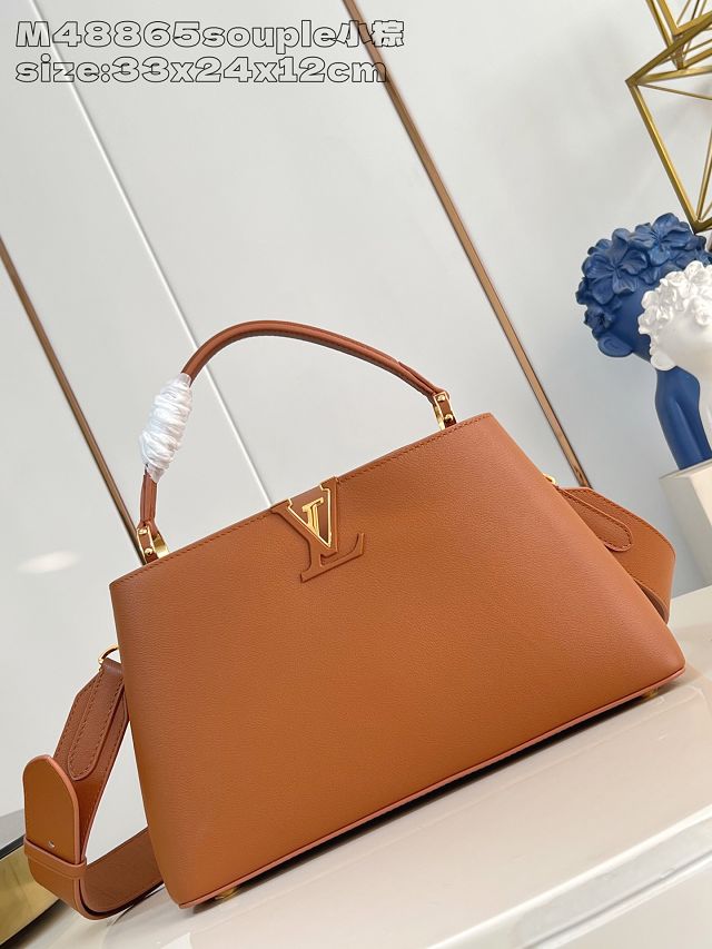 Louis vuitton original calfskin capucines MM souple M14371 cognac