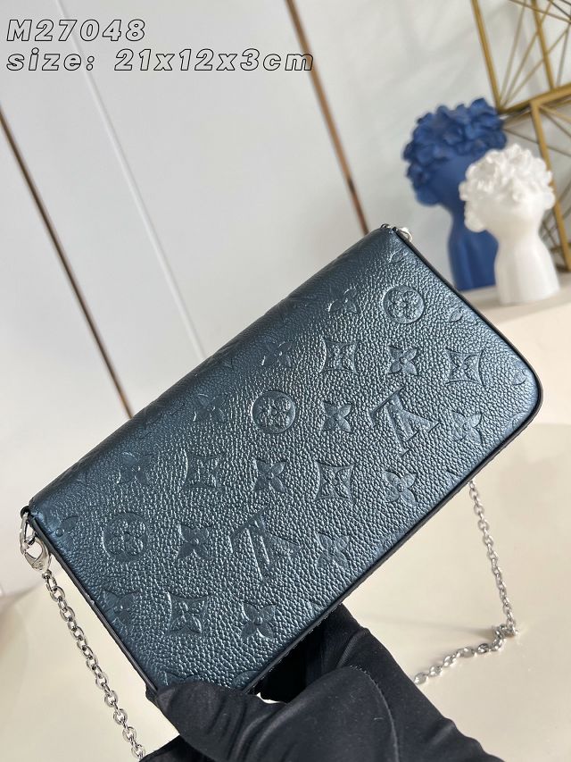 Louis vuitton original calfskin felicie pochette M27048 shimmery ink