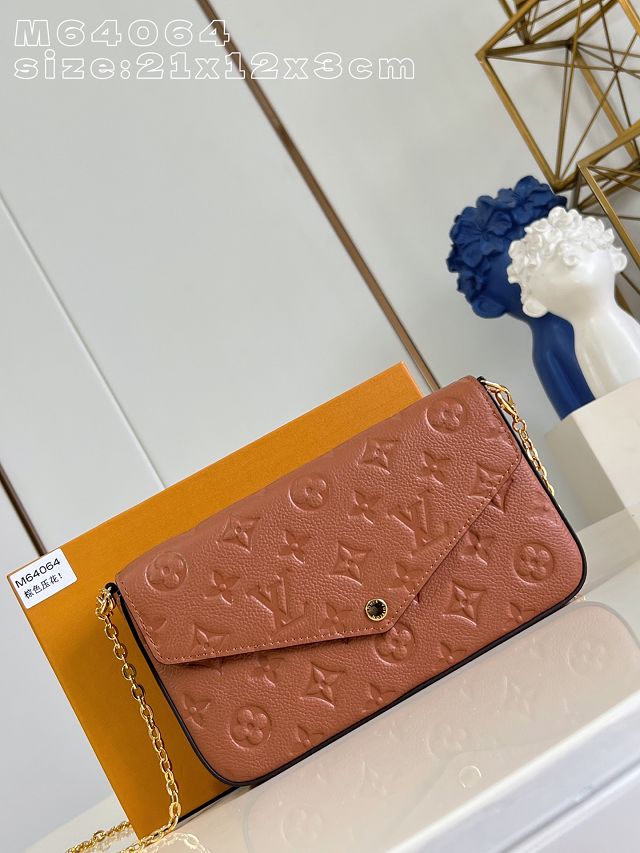 Louis vuitton original calfskin felicie pochette M81531 tan