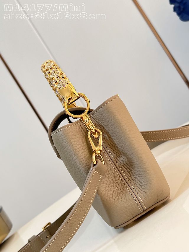 Louis vuitton original calfskin capucines mini handbag M13737 grey