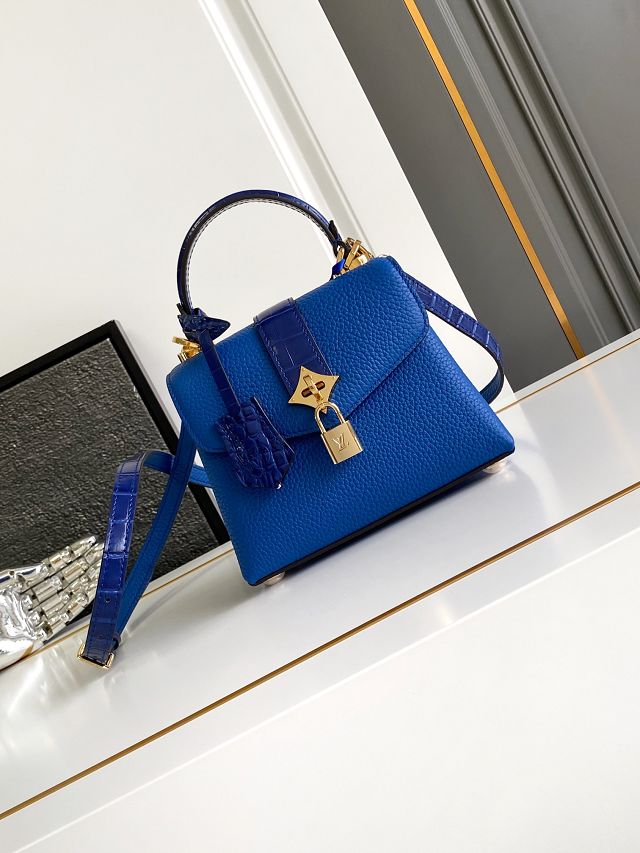 Louis vuitton original calfskin rose des vents mini handbag m86011 blue