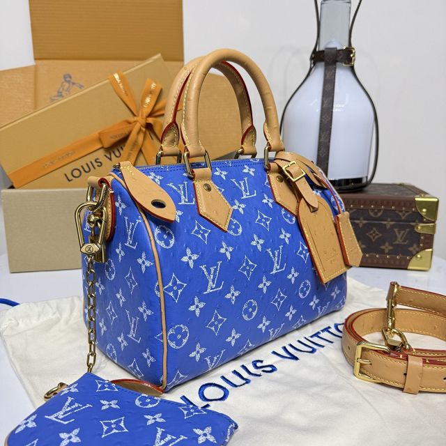 Louis vuitton original ostrich calfskin speedy P9 25 N13912 blue
