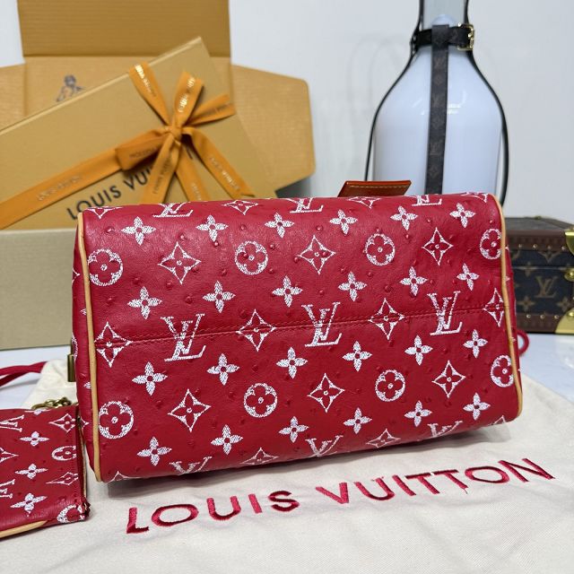 Louis vuitton original ostrich calfskin speedy P9 25 N13912 red