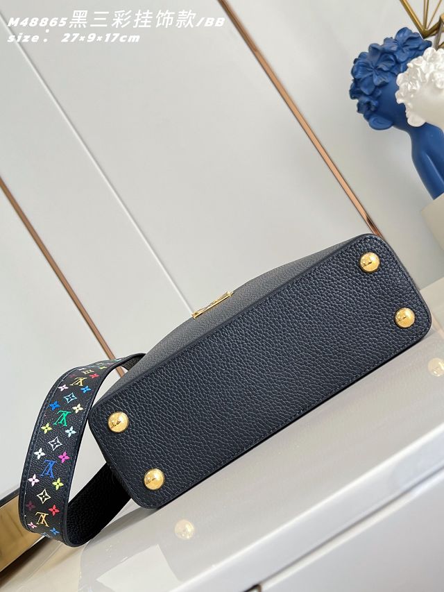 Louis vuitton original calfskin capucines BB handbag M28328 black