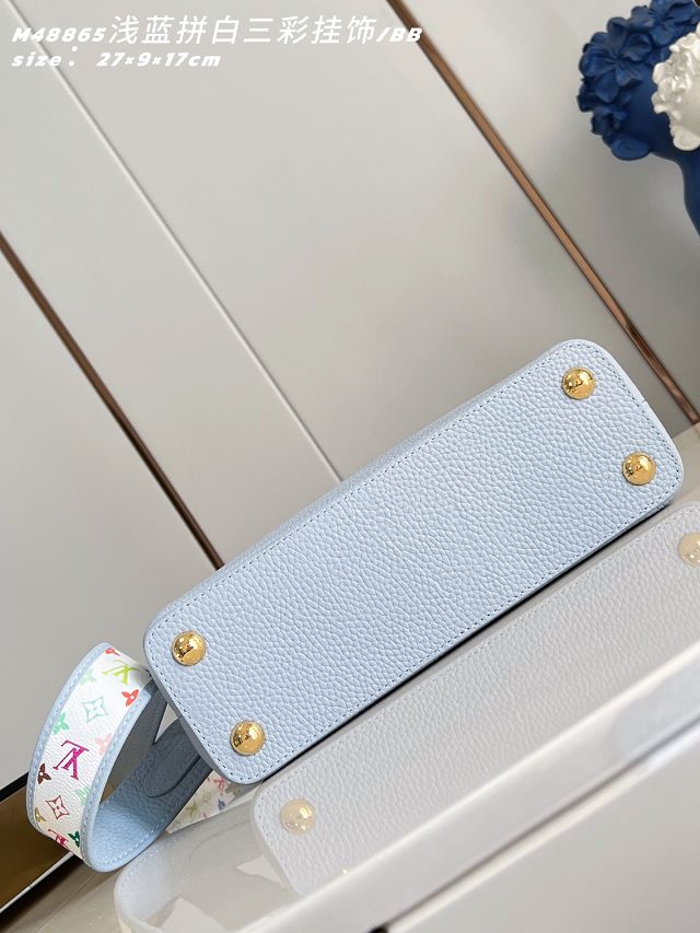 Louis vuitton original calfskin capucines BB handbag M28328 light blue