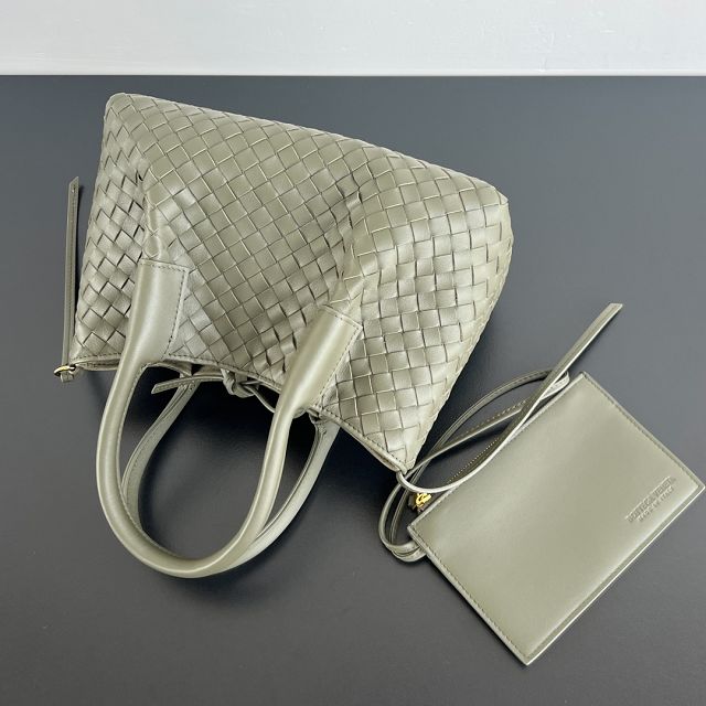 BV original calfskin small pinacoteca tote bag 819004 cypress