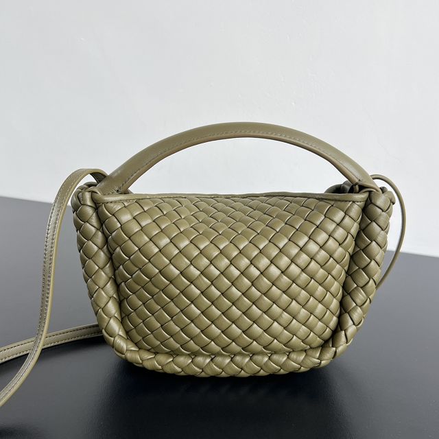 BV original lambskin small cobble top handle bag 805739 algae