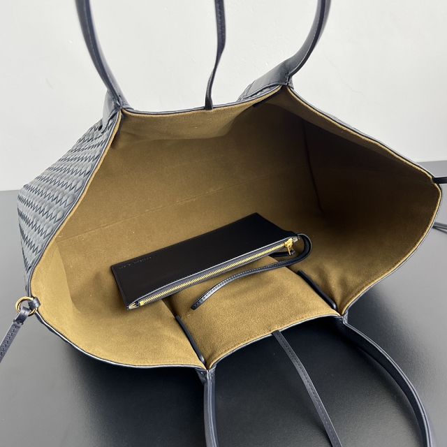 BV original calfskin large pinacoteca tote bag 817166 deep blue