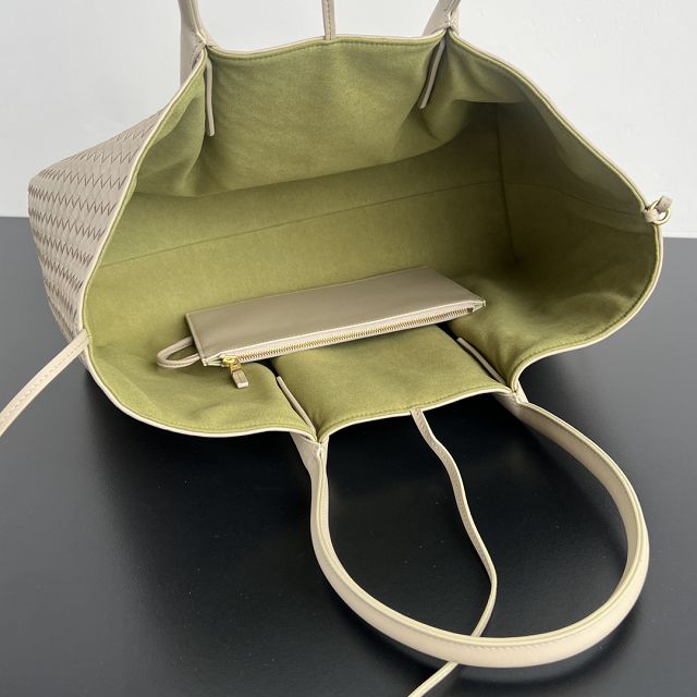 BV original calfskin large pinacoteca tote bag 817166 ecru