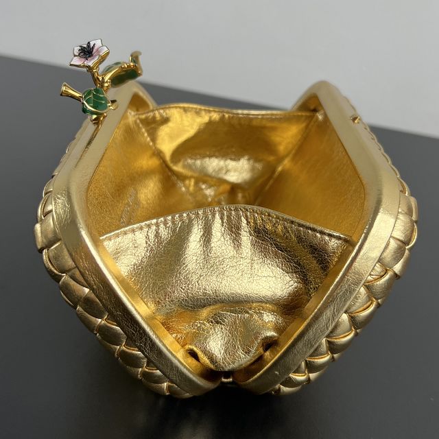 BV original lambskin knot pouch 826183 gold