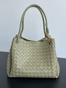 BV original lambskin large parachute shoulder bag 796571 travertine