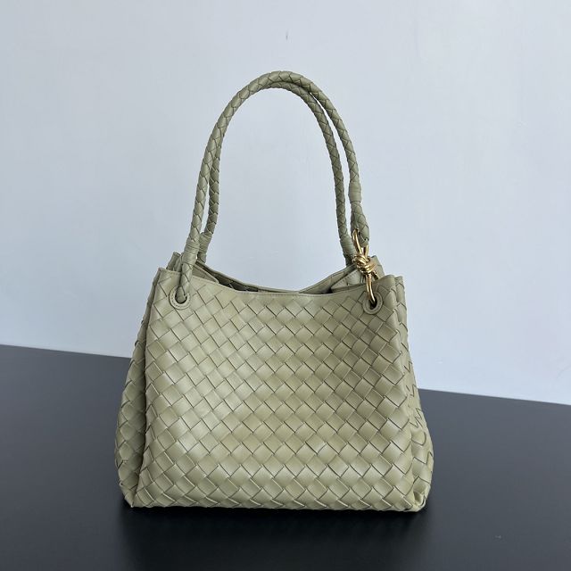 BV original lambskin large parachute shoulder bag 796571 travertine