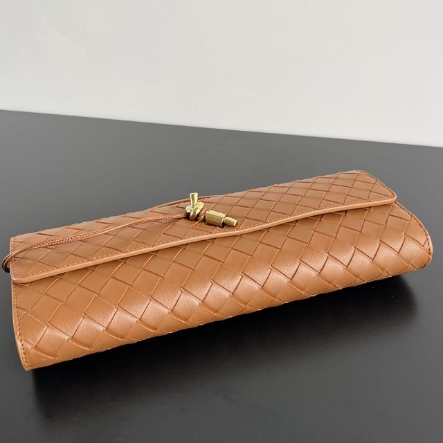BV original lambskin andiamo long clutch 741511 brown