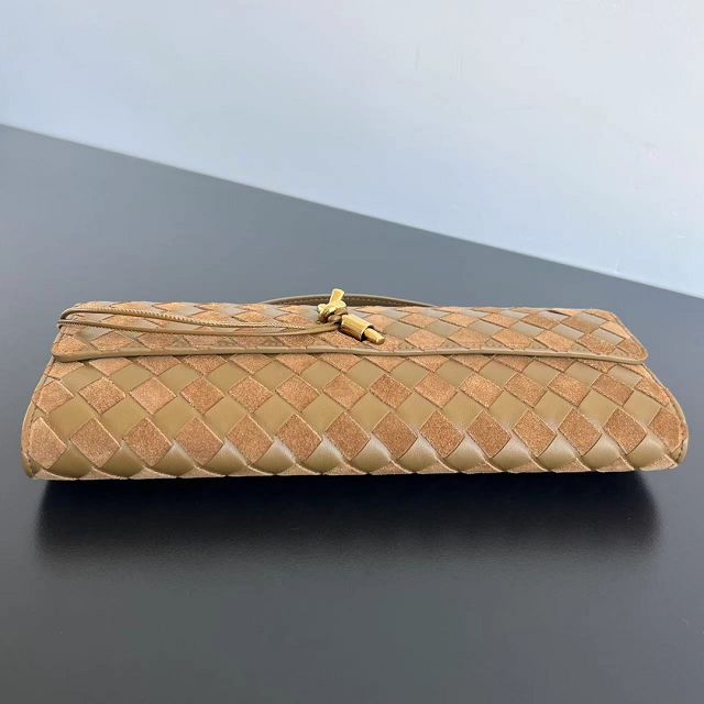 BV original lambskin andiamo long clutch 741511 mustard