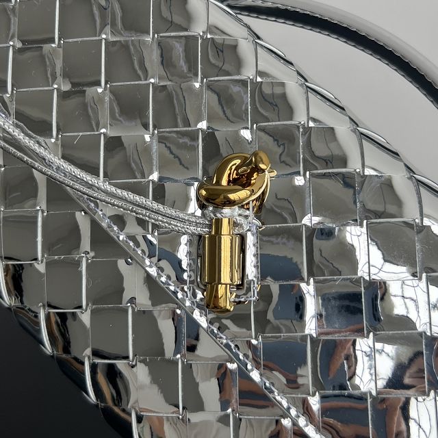 BV original patent leather andiamo long clutch 741511 silver