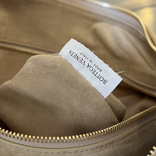 BV original suede large jodie hobo bag 600261 almond