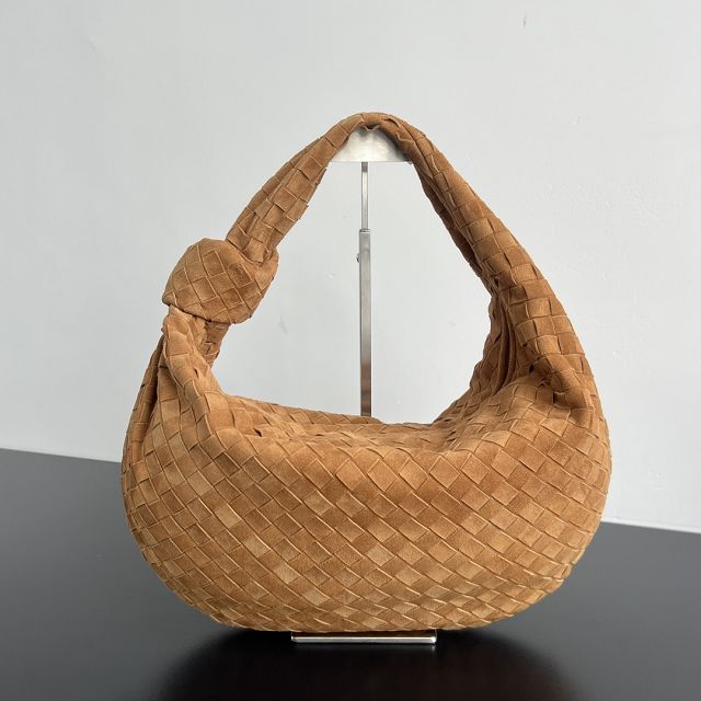 BV original suede large jodie hobo bag 600261 amber