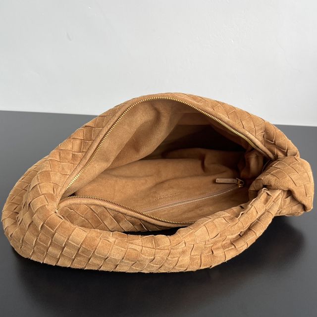 BV original suede large jodie hobo bag 600261 amber