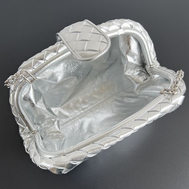 BV original lambskin medium lauren 1980 clutch 785807 silver