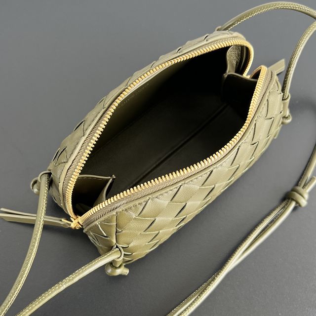 BV original lambskin concert pouch 794258 olive