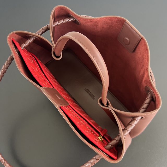 BV original calfskin medium andiamo bag 810214 sapele