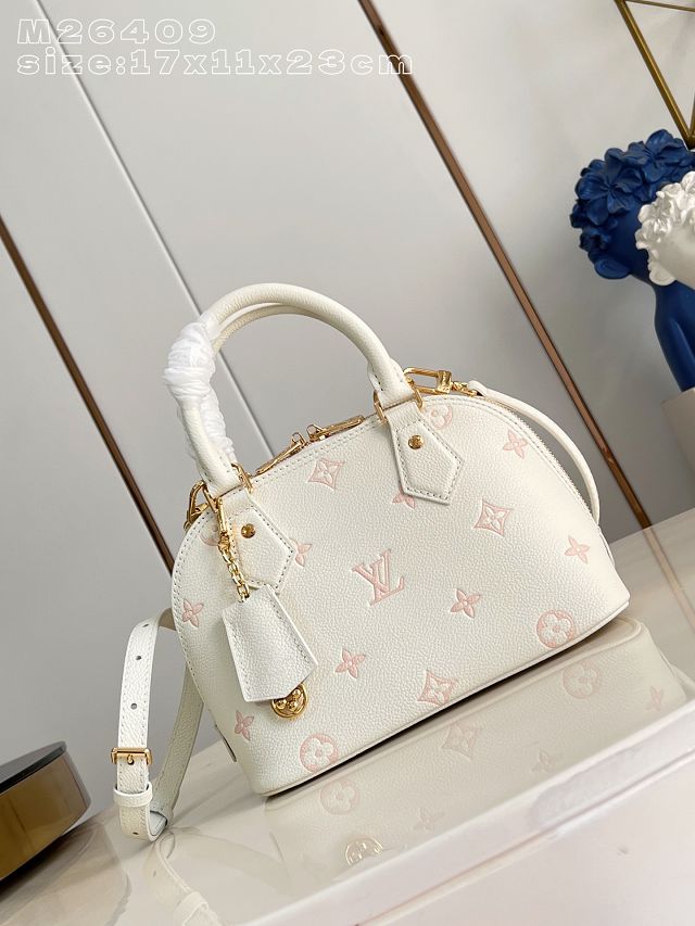 Louis vuitton original calfskin alma BB handbag M27574 milky 